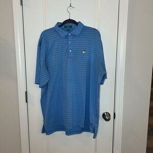 Masters, Peter Millar Blue Striped Polo Shirt